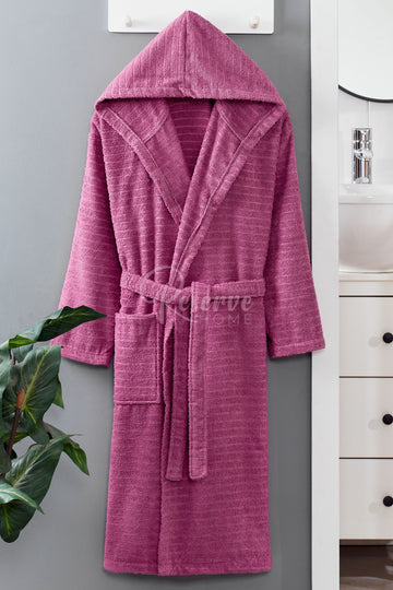 Berry - Kapşonlu Mürdüm Bornoz