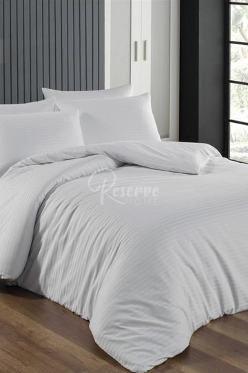 Granada - Beyaz Saten Nevresim Takımı