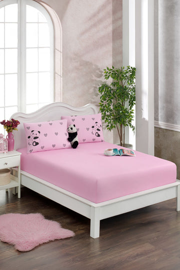 Flori - Pembe Panda Çarşaf Takımı