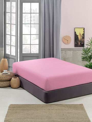 Flori - PEMBE %100  PAMUKLU PENYE ÇARŞAF