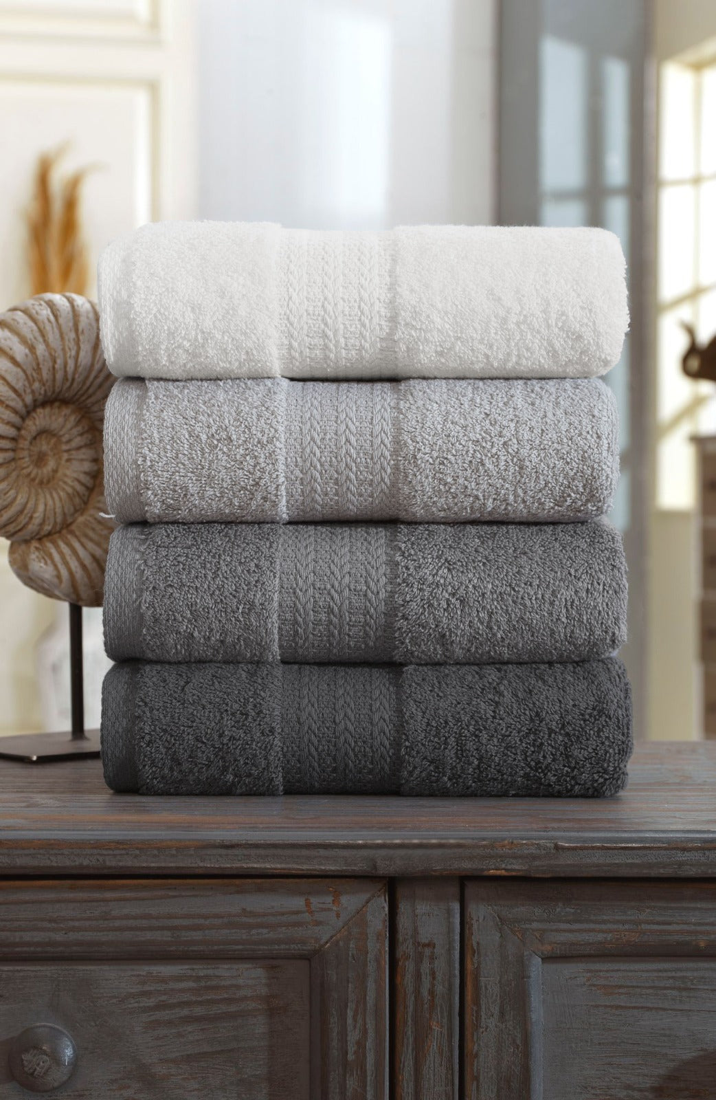 Rainbow - 4'lü Gri Havlu Seti