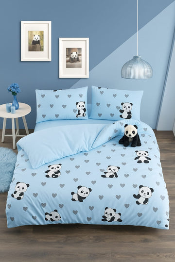 Albin - Mavi Panda Nevresim Takımı